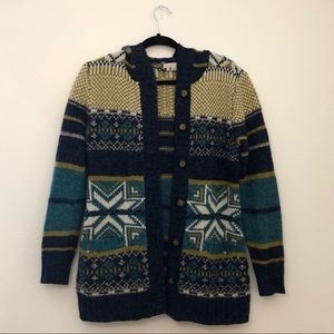 Royal Robbins // Wool Fair Isle Hooded Cardigan 💙